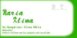 maria klima business card
